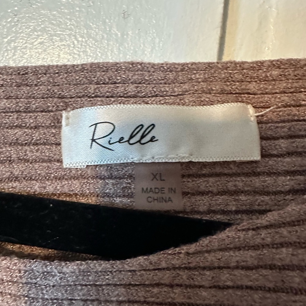 Women's Rielle Ribbed Brown Sweater XL - Picture 2 of 4